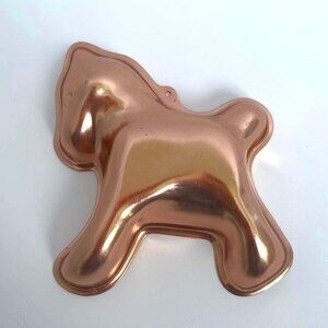Horse Pony Jello Mold Copper Metal Vintage Single Serve